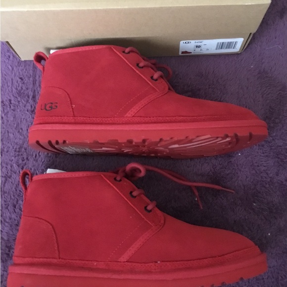 NWT Ugg Australia Neumel Red Suede Chukka Booties - Picture 4 of 14